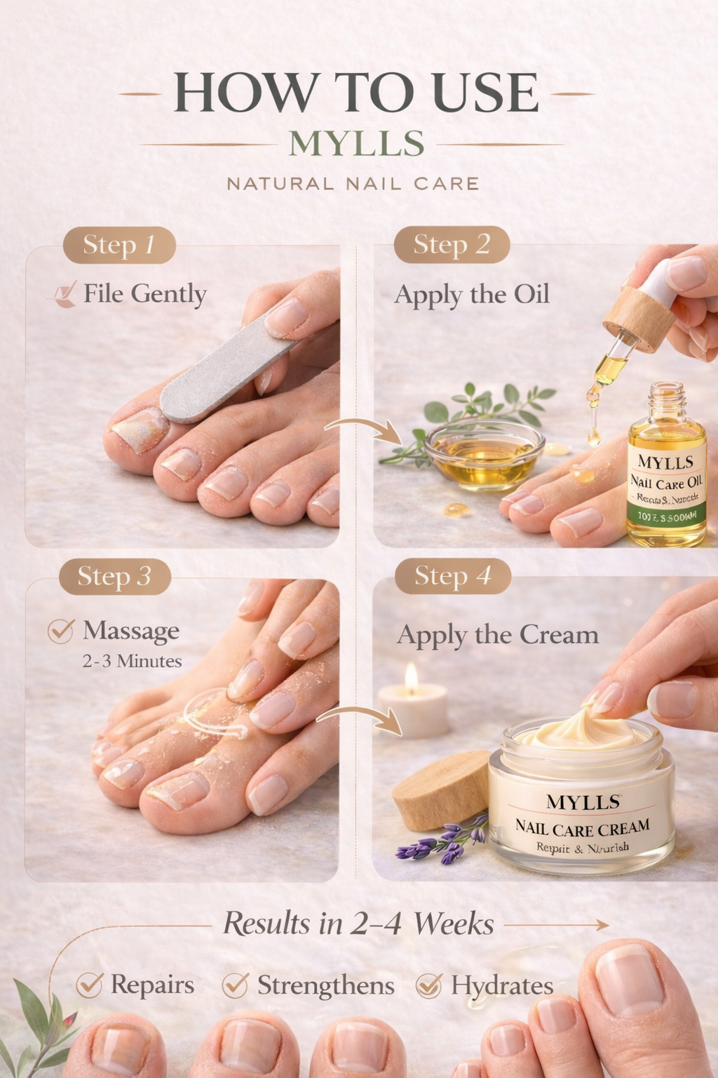 MYLLS™ Natural Nail Care Kit – Repair & Nourish